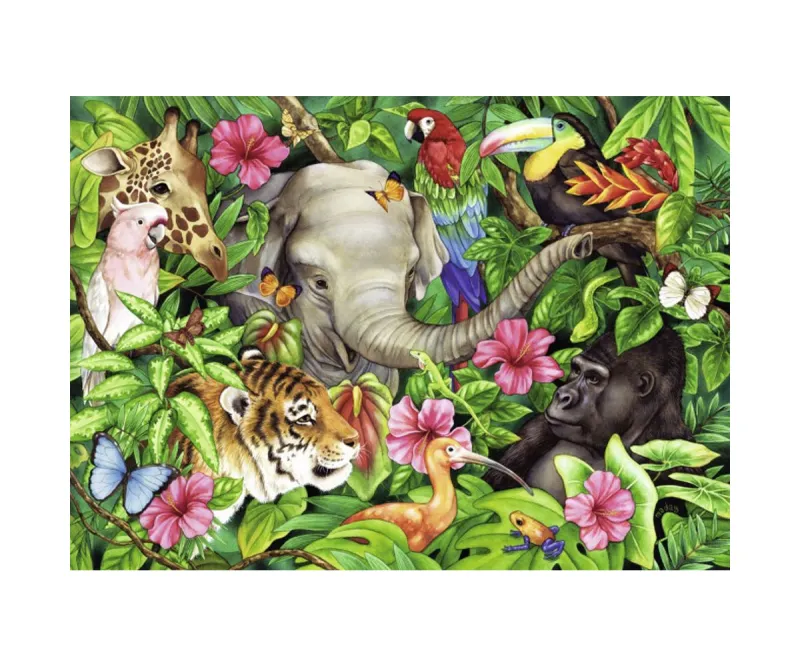 Пъзел Ravensburger Животни в тропиците, 60 части