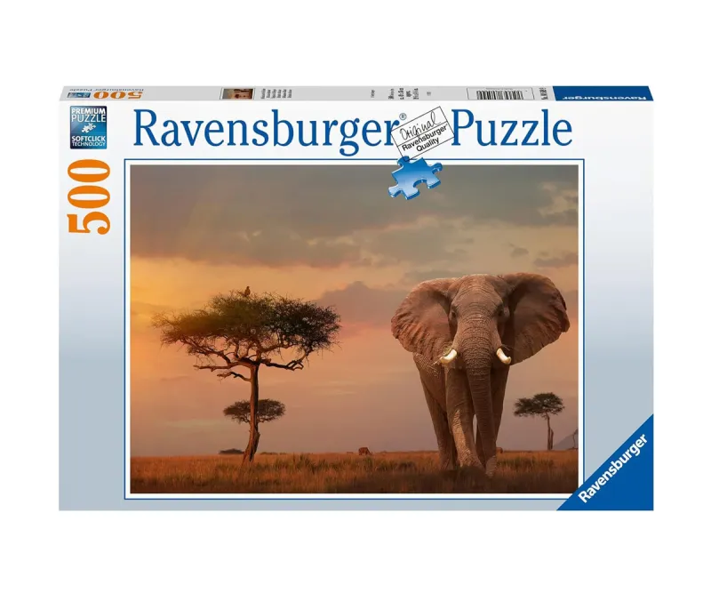 Пъзел Ravensburger Африкански слон, 500 части