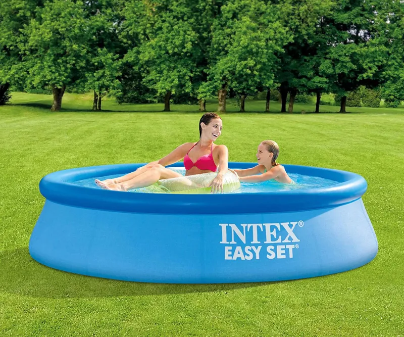 Надуваем басейн Intex Easy Set 244х61 см