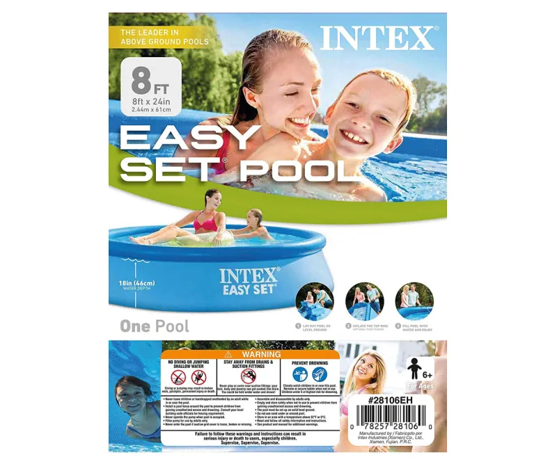 Надуваем басейн Intex Easy Set 244х61 см