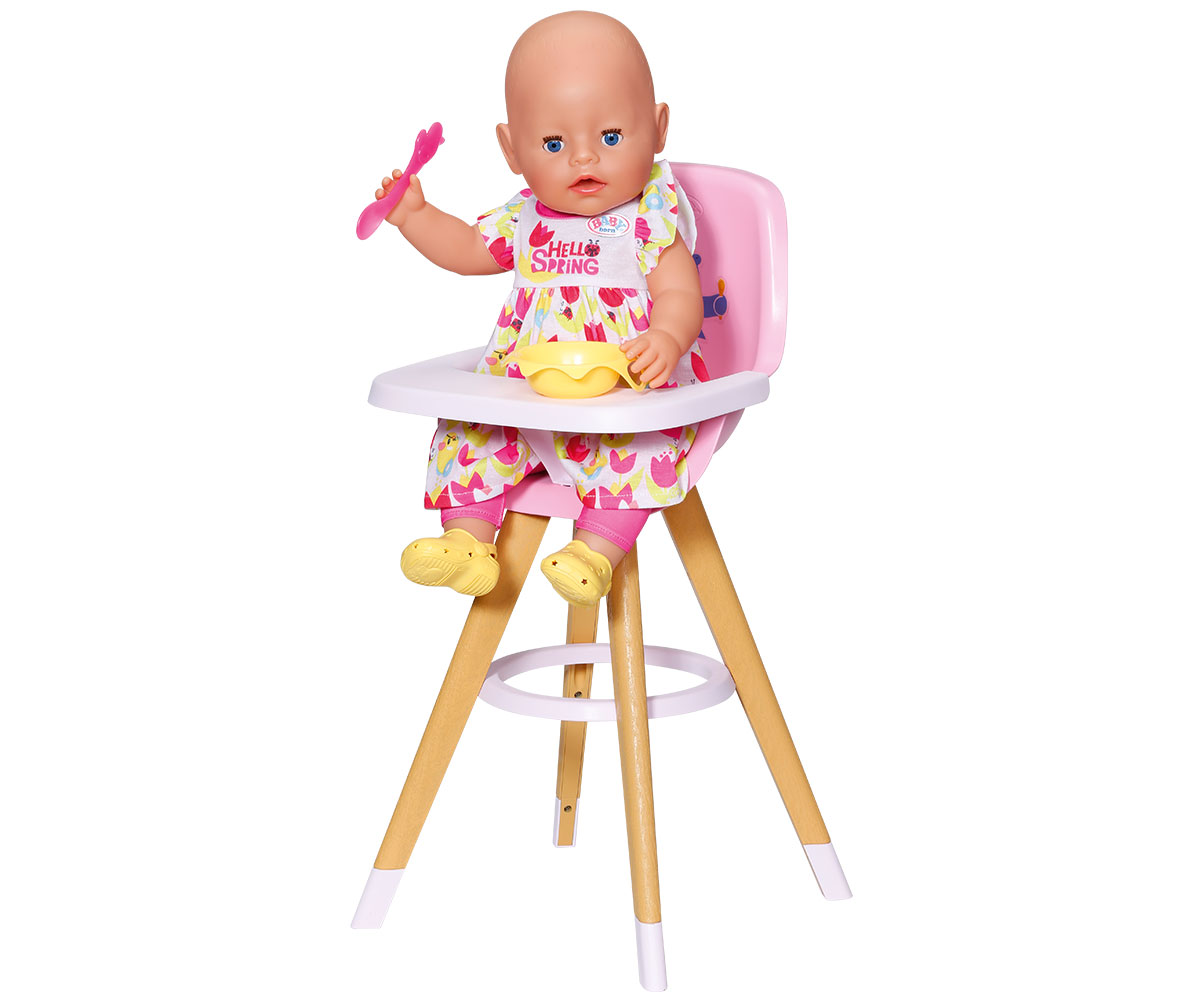 Столче за хранене Baby Born със светлорозова маса