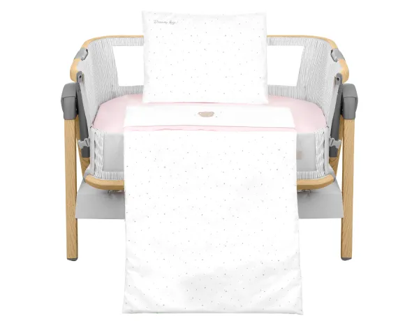 Бебешки спален комплект за мини-кошара 5ч Dream Big Pink