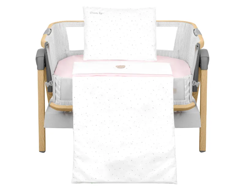 Бебешки спален комплект за мини-кошара 5ч Dream Big Pink
