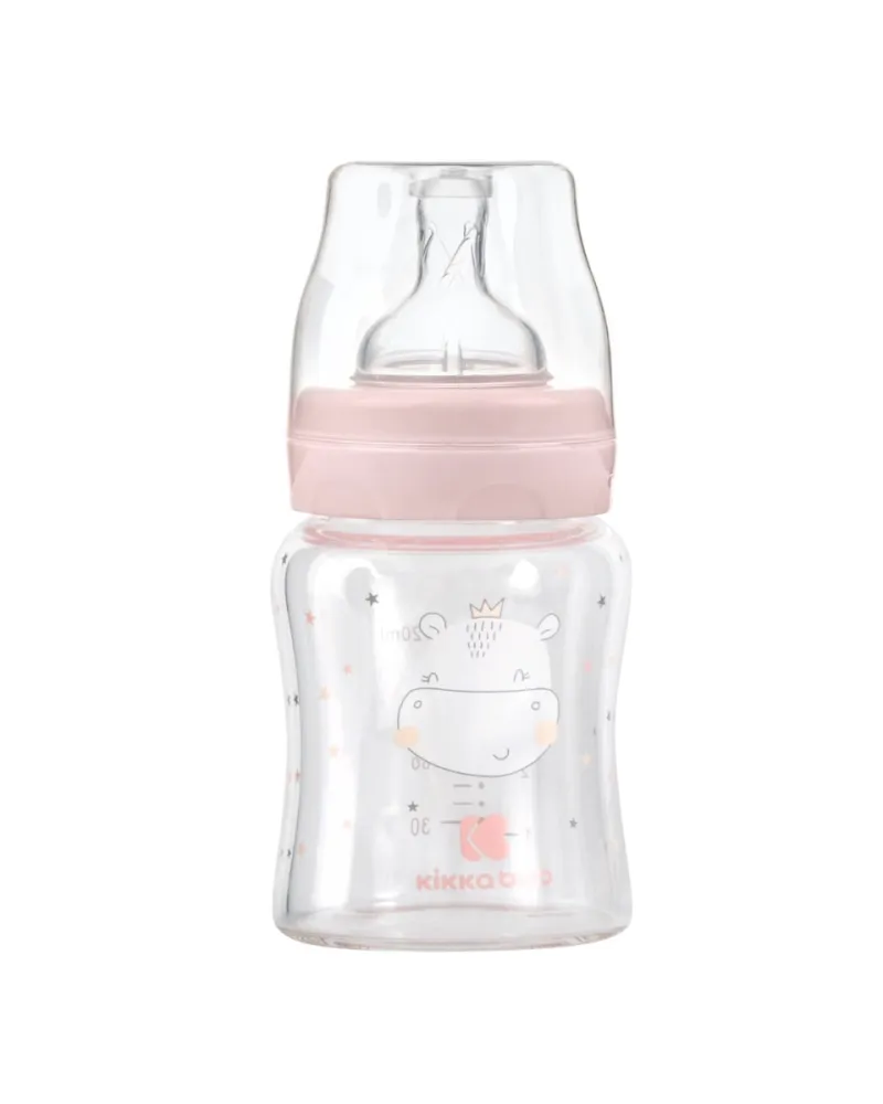 Шише стъклено 120мл Hippo Dreams Pink