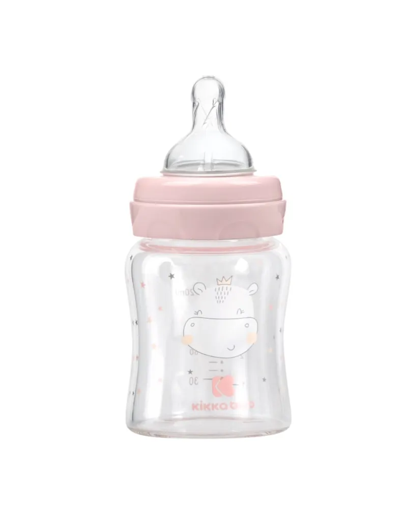 Шише стъклено 120мл Hippo Dreams Pink