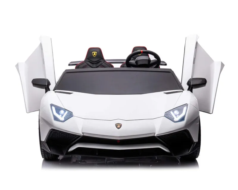 Акумулаторна кола Licensed Lamborghini Aventador SVJ White + батерия 24V/10AH
