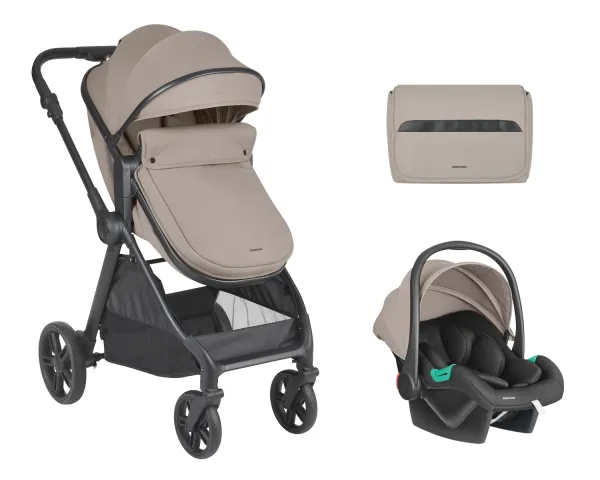 Комбинирана количка 3в1 трансф. седалка Eloe Dark Beige