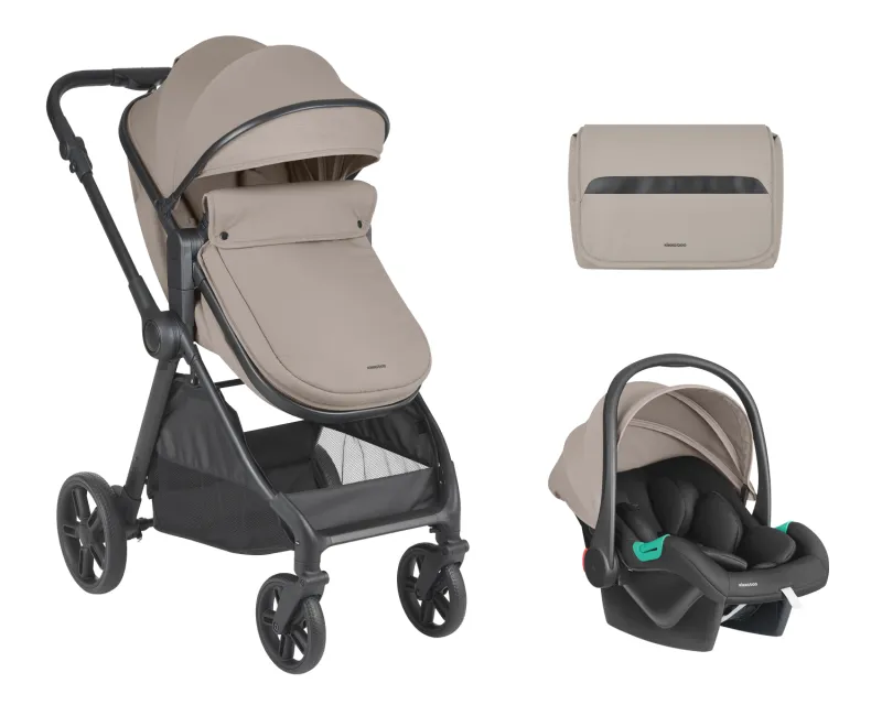 Комбинирана количка 3в1 трансф. седалка Eloe Dark Beige