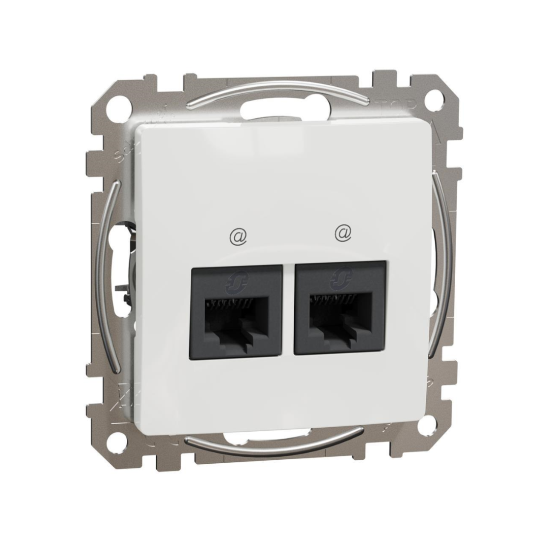 Розетка 2xRJ45 UTP cat.6 S-One цвят Бял Sedna SE