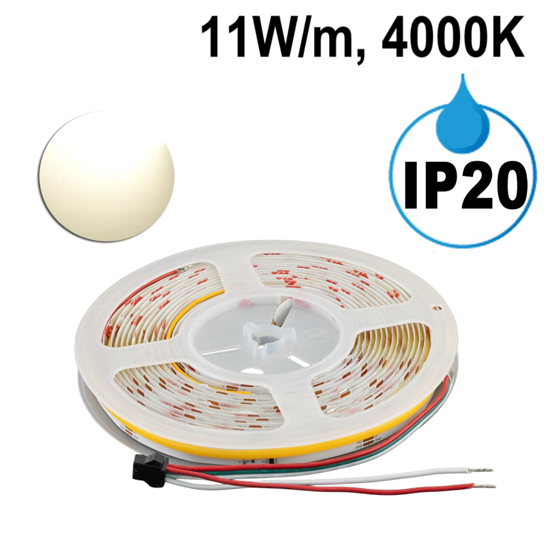 Дигитална „БЯГАЩА“ LED лента едноцветна 11W/m, 4000K, IC WS2811, 24V DC, 10 pixels/m, COB, 10m, IP20