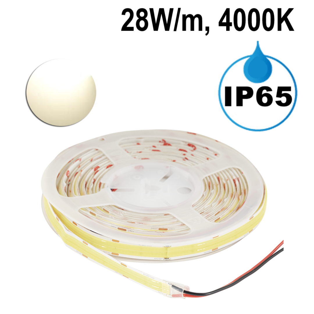 Професионална LED лента 28W/m, 4000K, 24V DC, 960 LEDs/m, COB, IP65