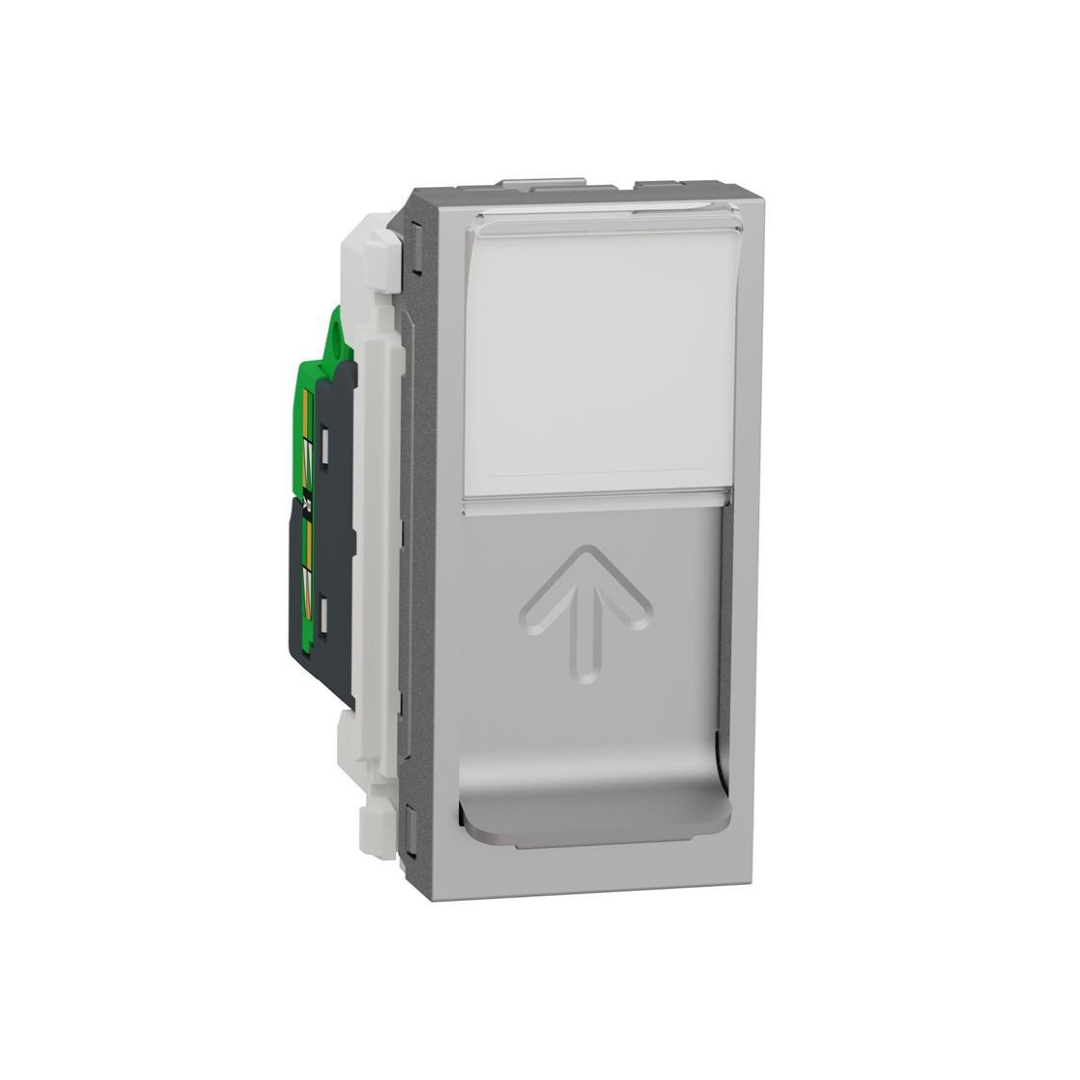 Розетка RJ45 UTP cat.5e S-One 1 мод. цвят Алуминий Unica SE