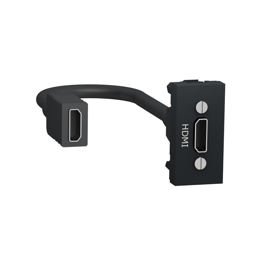 Розетка HDMI с кабел 15см. 1 мод. цвят Антрацит Unica SE