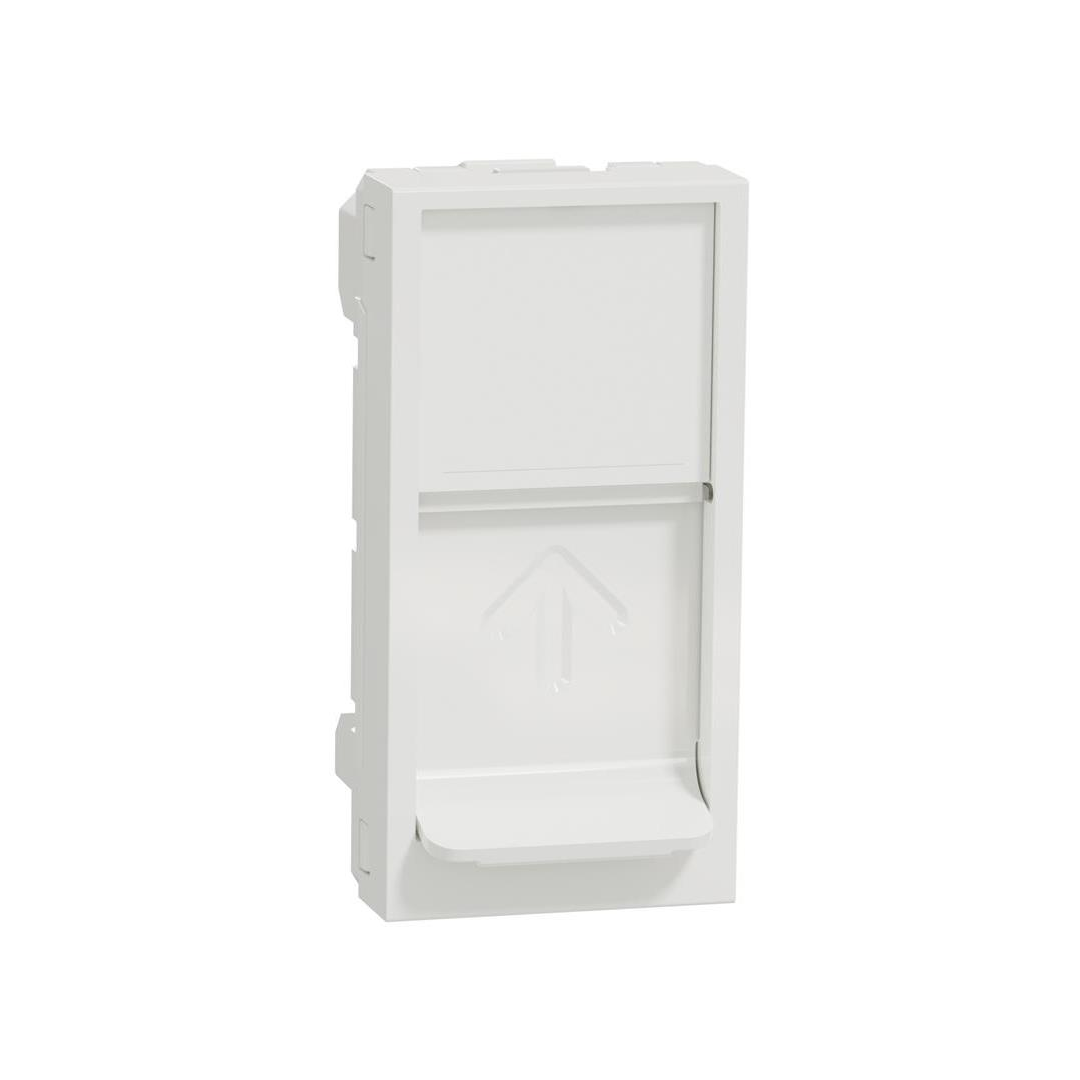 Лицев панел 22.5х45мм за 1х RJ45 Keystone, плосък прав изход 1 мод. цвят Бял Unica SE