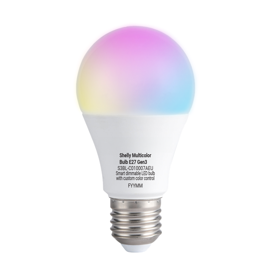 Лампа LED 8.5W RGBW E27 A60 806lm 200° димируема 15000h Shelly Multicolor Bulb
