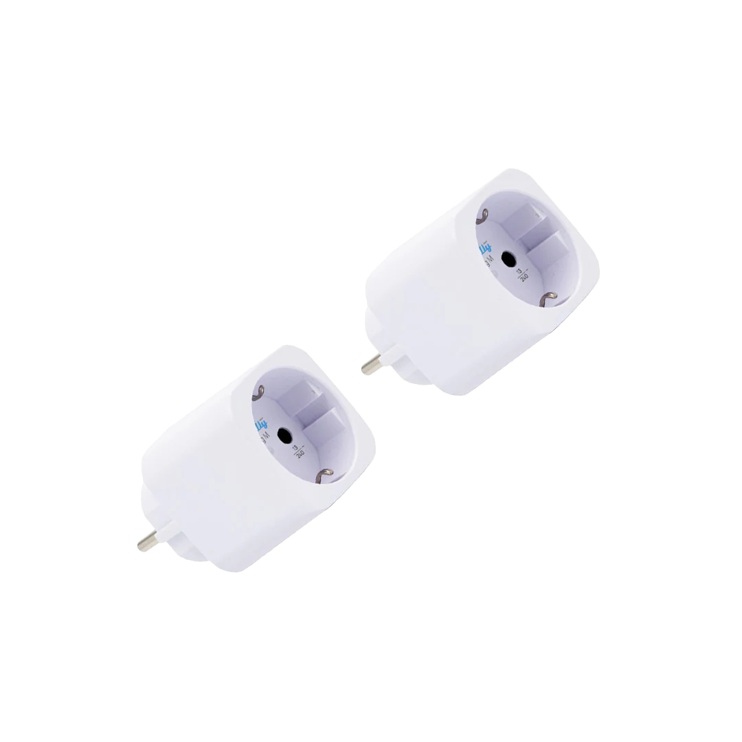 Комплект 2х адаптер Smart за контакт 1х Шуко 13A с мерител Shelly Plug M Gen3
