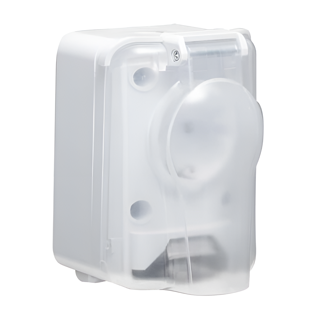Контакт за открит монтаж, Двоен, 16A, 250V, IP44, Бял