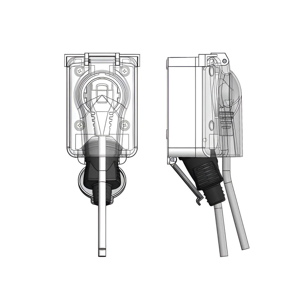 Контакт за открит монтаж, Двоен, 16A, 250V, IP44, Бял
