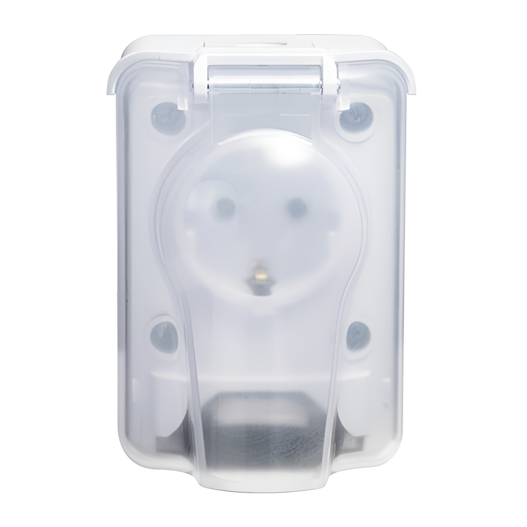 Контакт за открит монтаж, Двоен, 16A, 250V, IP44, Бял
