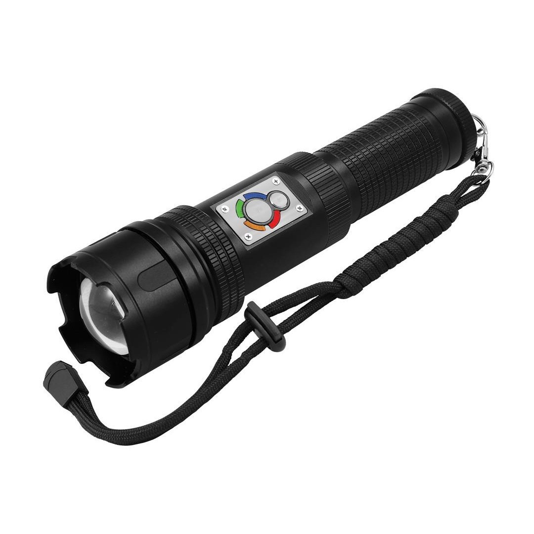 Фенерче LED 10W 6 нива на осветеност 650lm с къмпинг лампа и USB батерия Li-ion 3,7V 2000mAh Commel