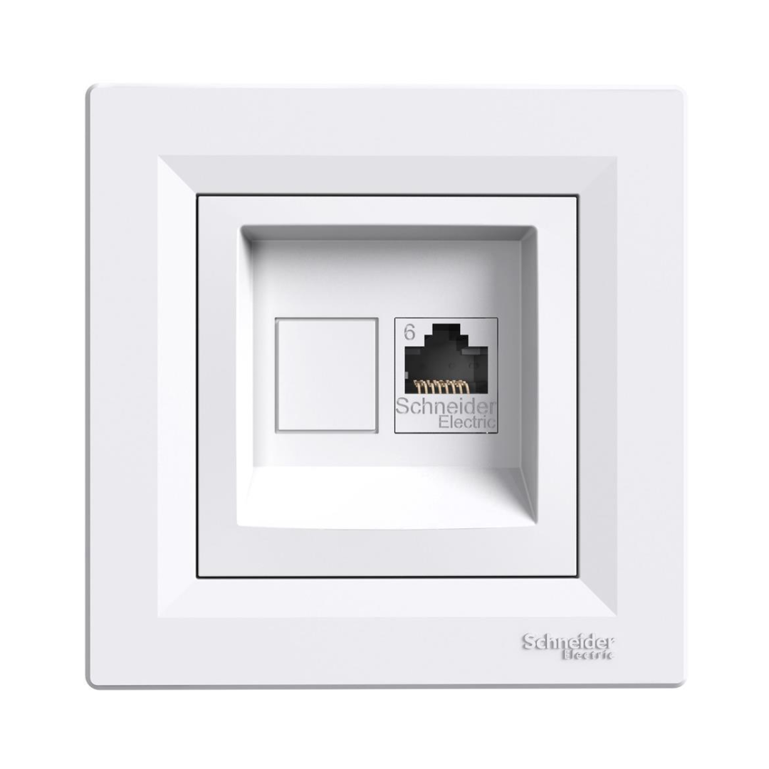Розетка RJ45 UTP cat.6 моноблок цвят Бял Asfora SE