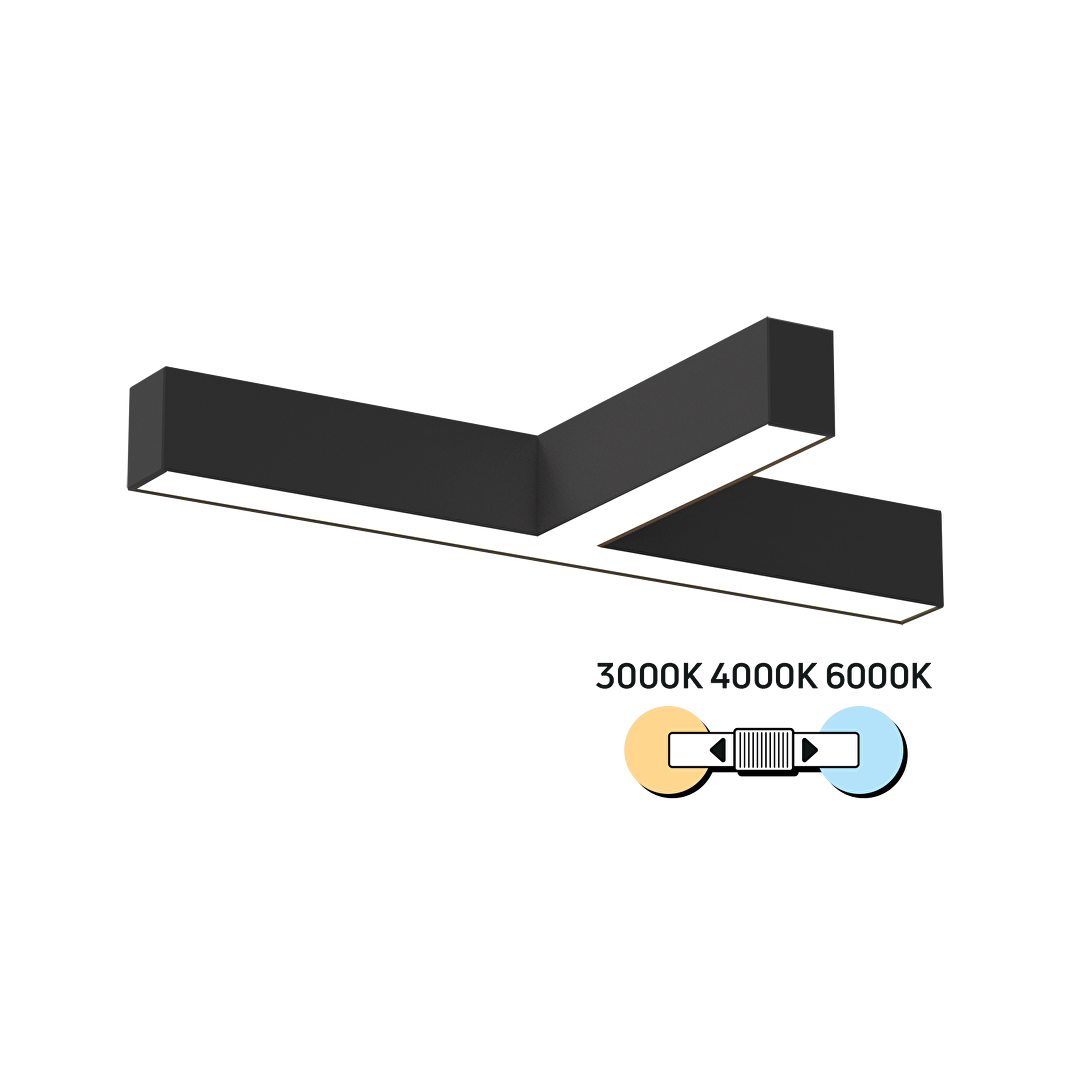 LED T-освeтително тяло CCT, черно, 30W