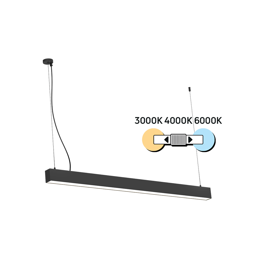 LED CCT линейно осв. тяло, модулно, черно, 1.2m, 40W