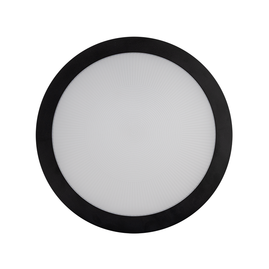 LED Плафониера, кръг, черна рамка, Е27, 220-240V AC, IK08, IP65