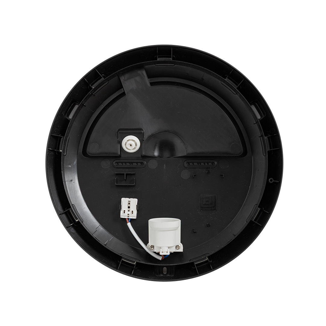 LED Плафониера, кръг, черна рамка, Е27, 220-240V AC, IK08, IP65