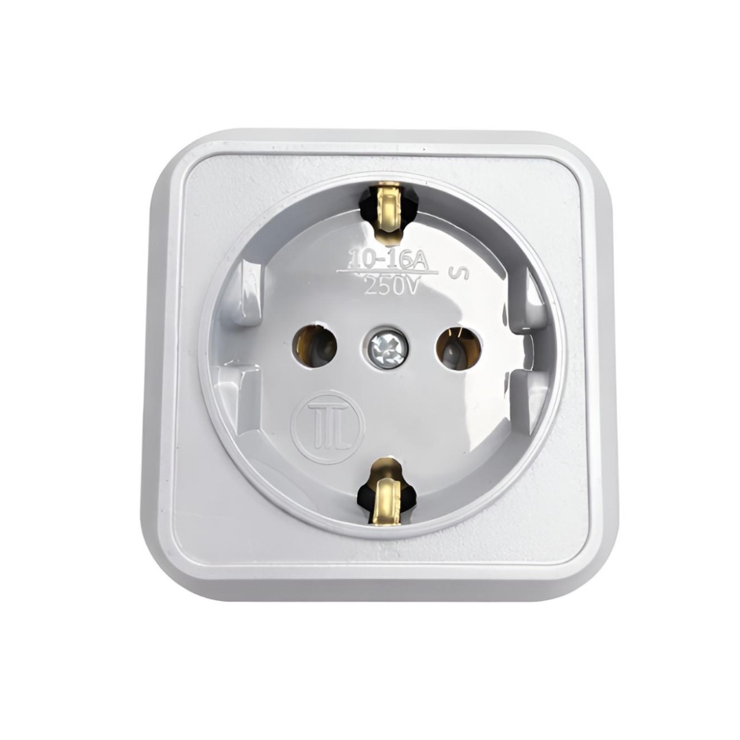 Контакт за открит монтаж, 16A, 230V, Сив