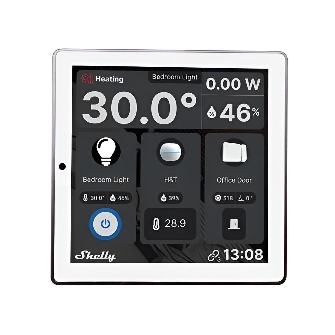 Пулт за управление със Smart реле 1х On/Off 5A изисква неутрала бял Shelly Wall Display