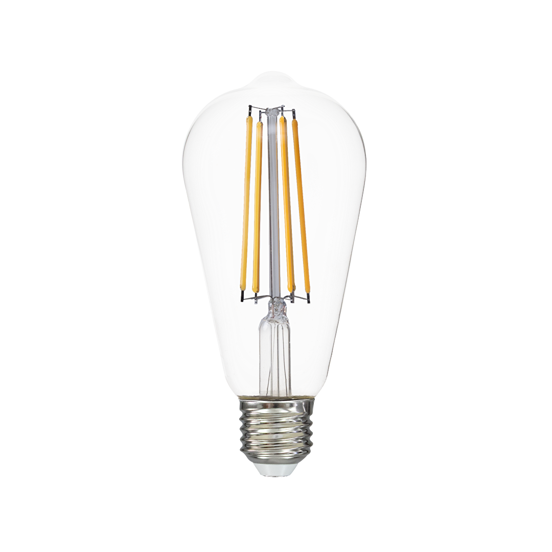 LED filament лампа крушка, ST64, 12W, E27, 4000K, 230V AC, неутрална светлина