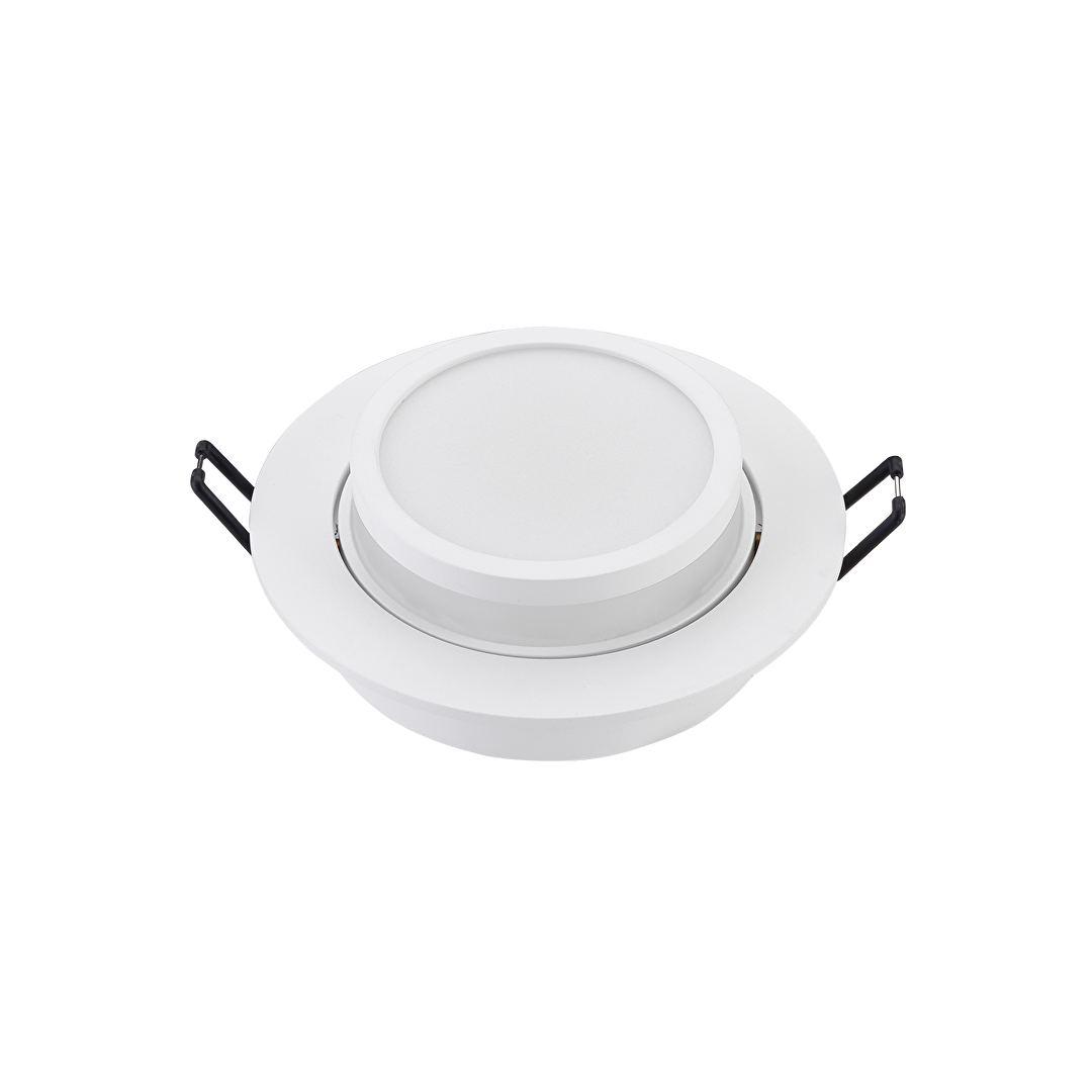 Декоративна рамка за вграждане с ниско ниво на заслепяване, кръг, GU10, подвижна, бяла, IP20