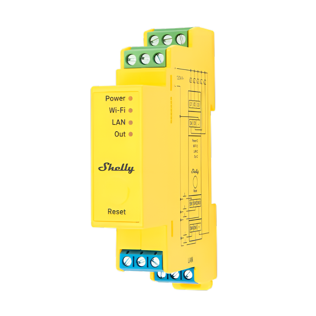 Димер 5x за ленти 192W@12V, 384W@24V с мерител за DIN монтаж Shelly PRO RGBWW PM