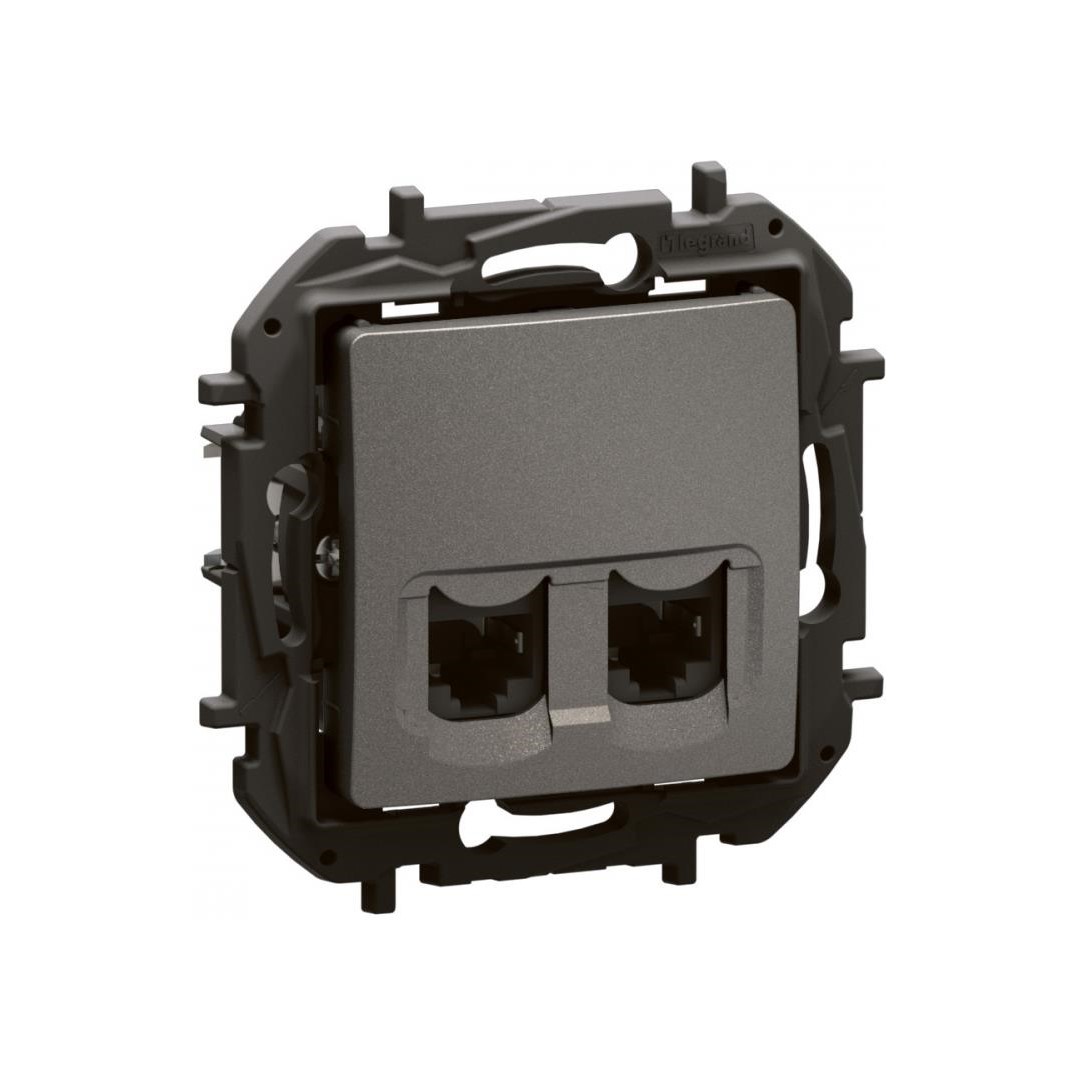 Розетка 2xRJ45 cat.6 FTP цвят Сив Niloe New Legrand