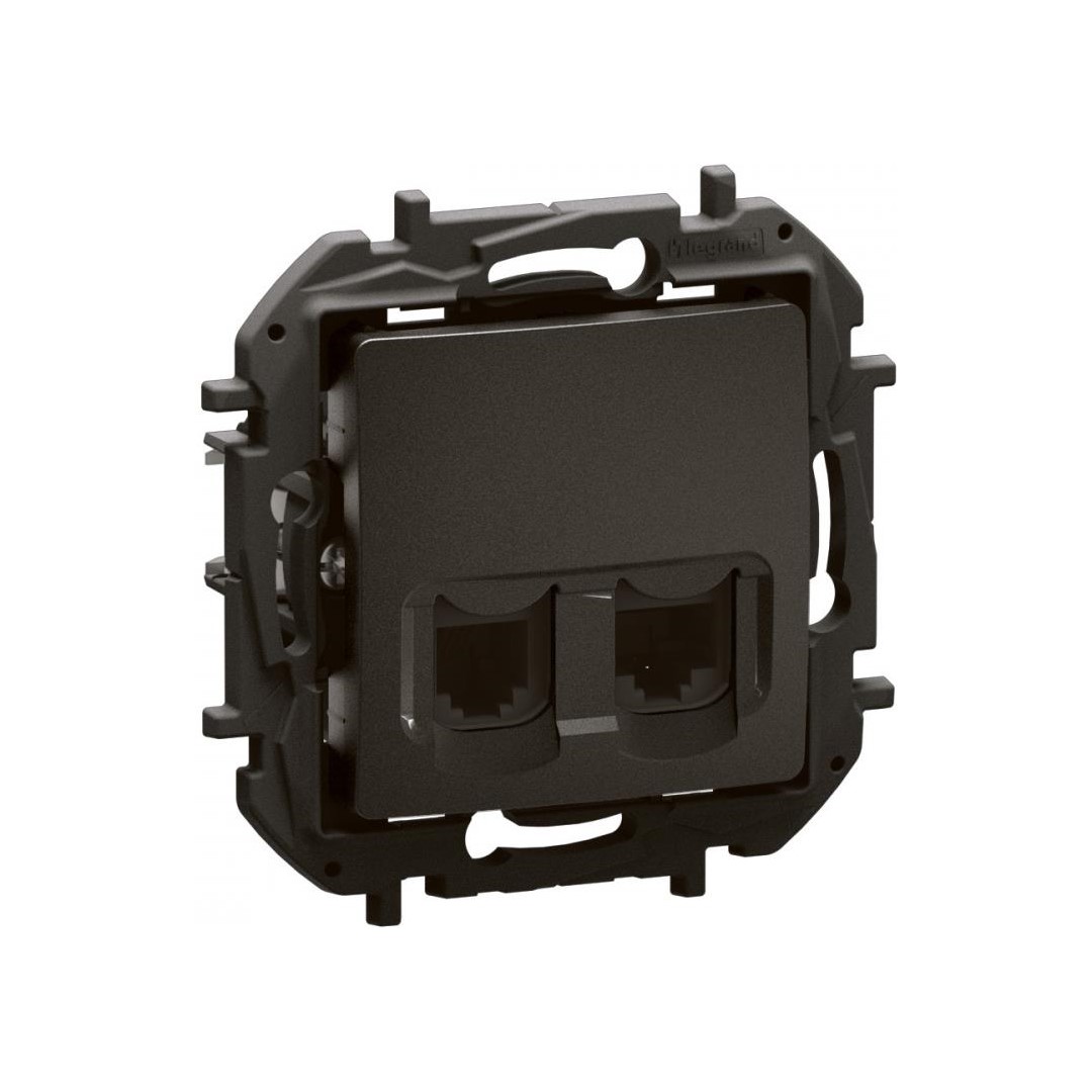 Розетка RJ11+RJ45 cat.6 UTP цвят Черен Niloe New Legrand
