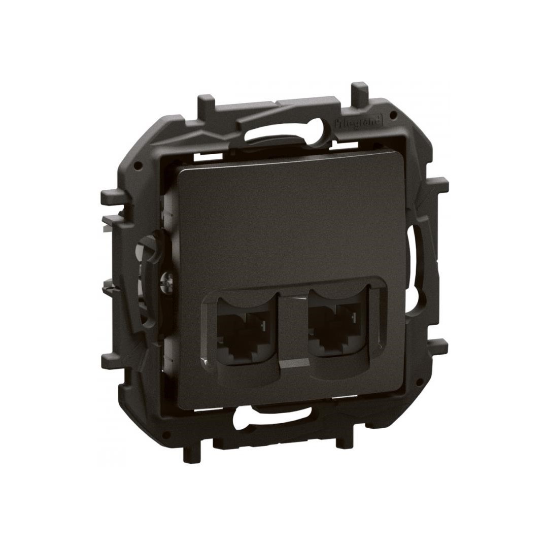 Розетка 2xRJ45 cat.6A STP цвят Черен Niloe New Legrand