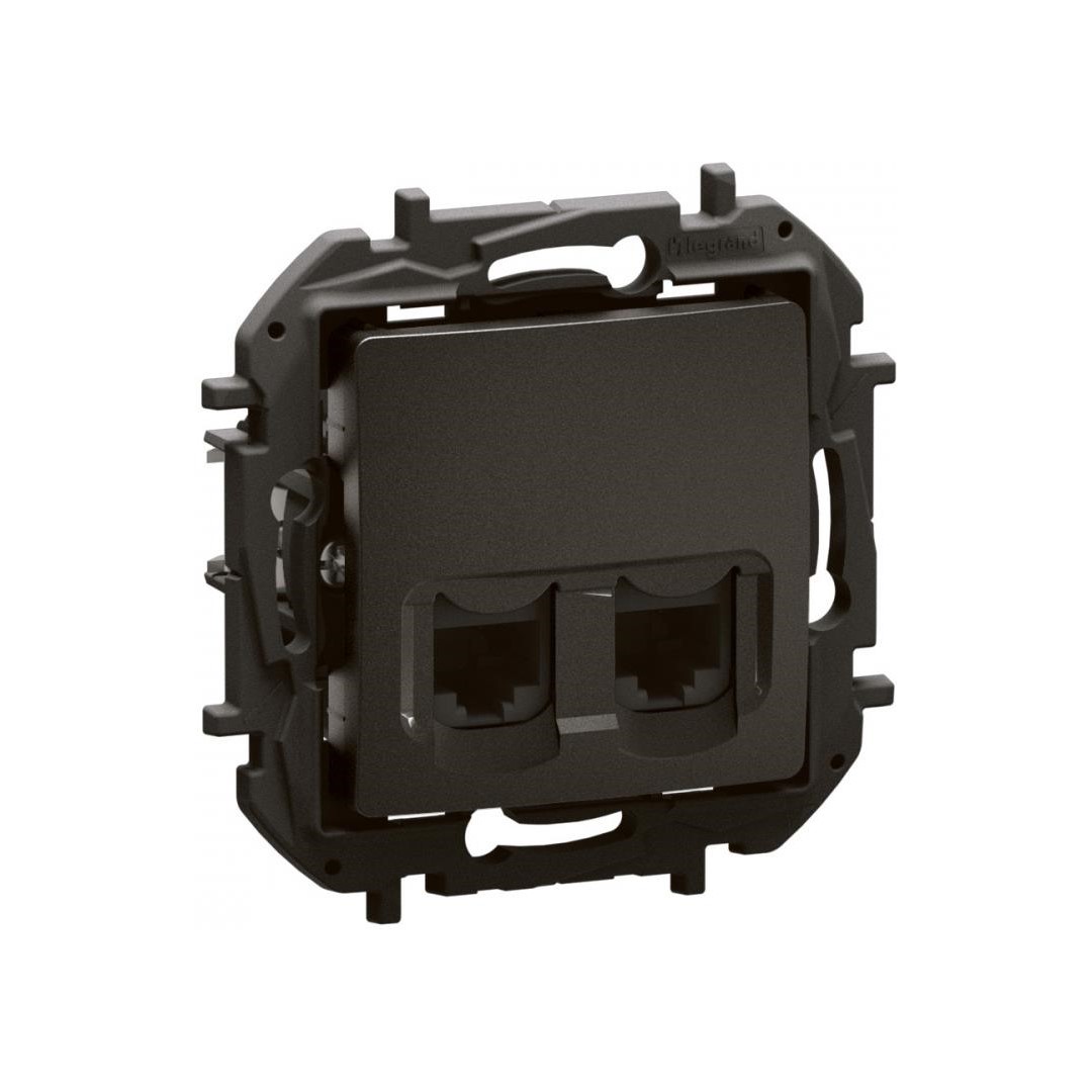 Розетка 2xRJ45 cat.5e UTP цвят Черен Niloe New Legrand