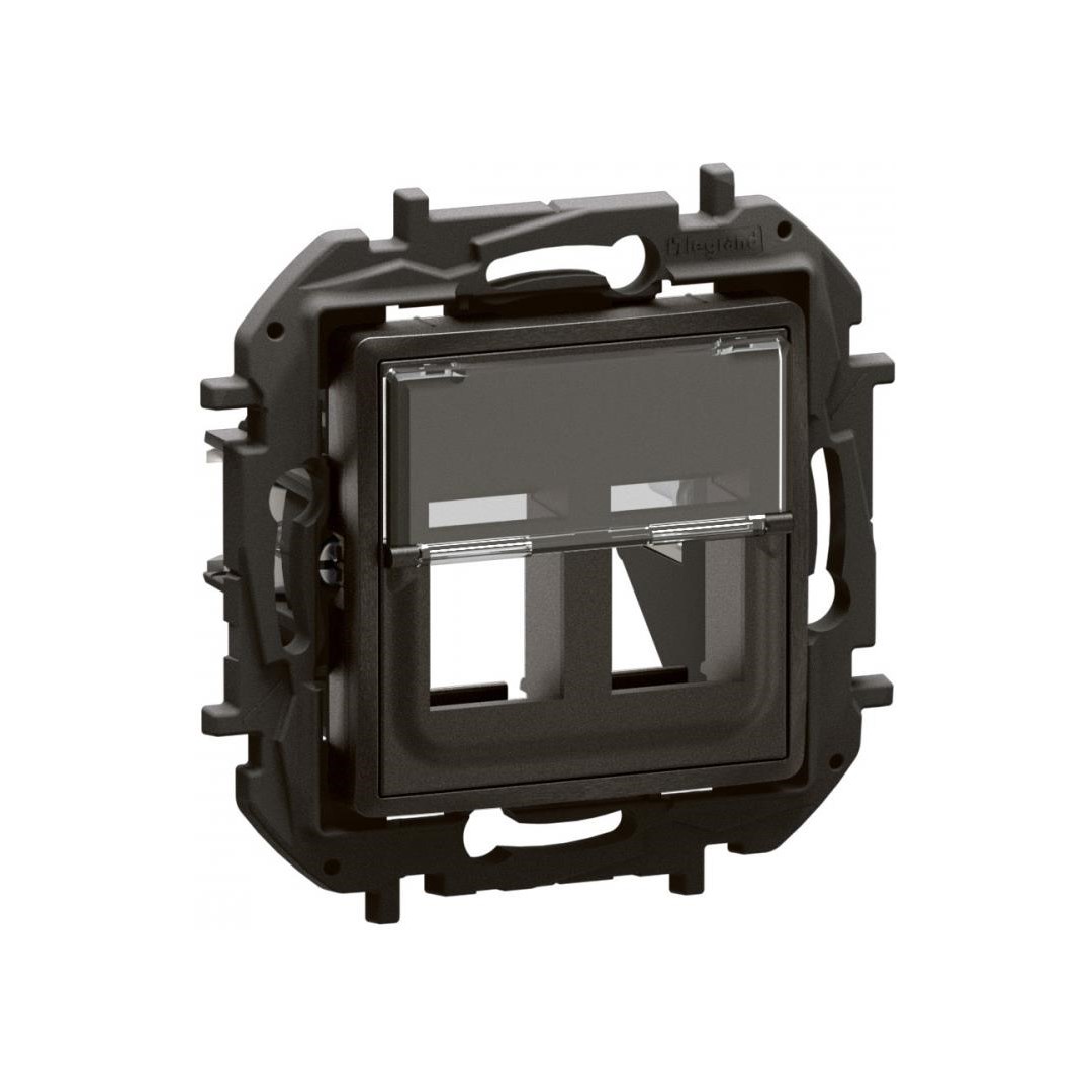 Розетка за 2xRJ45 Keystone цвят Черен Niloe New Legrand