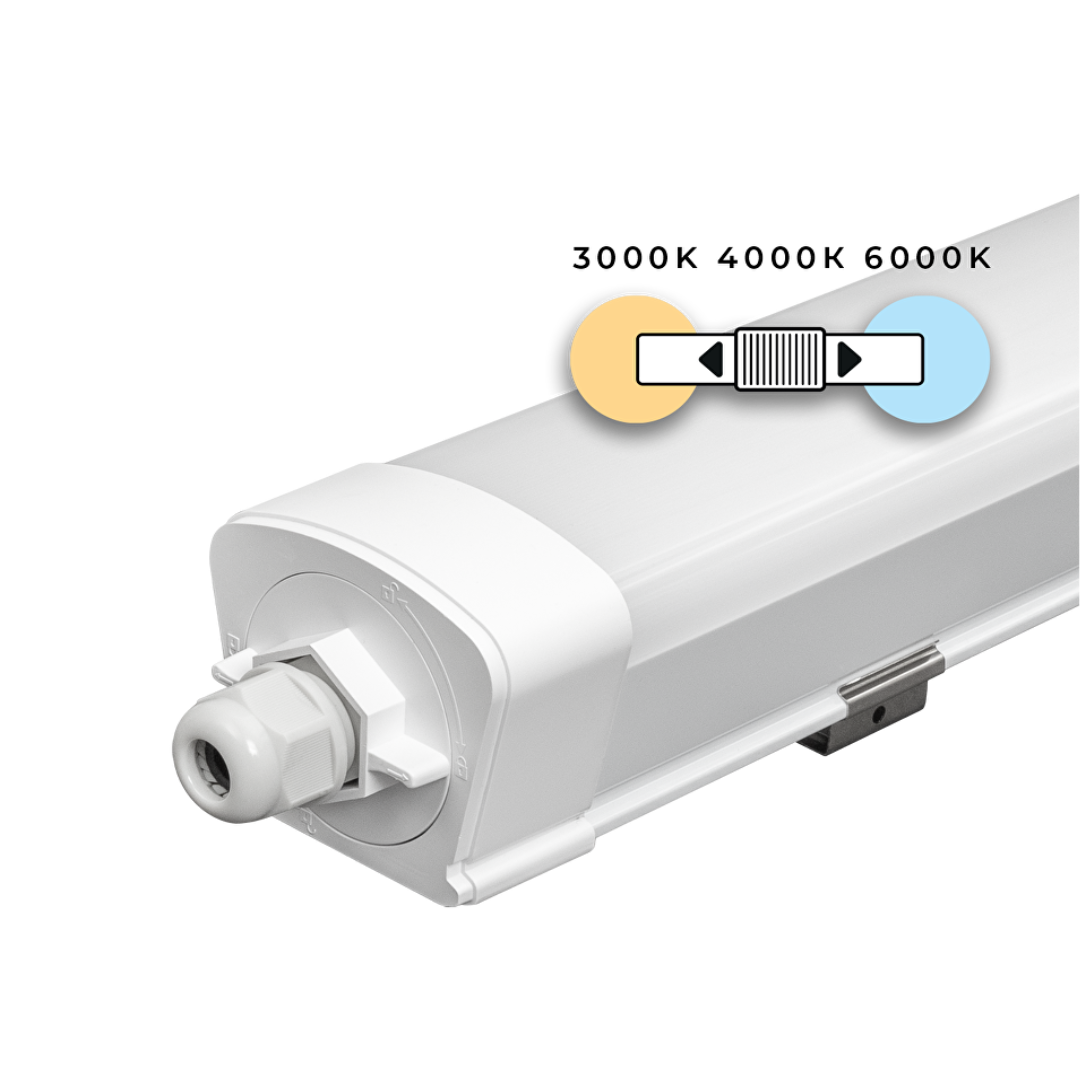 LED slim линейно осветително тяло 1.5m, IK08, 45W, CCT, 220-240V AC, IP65