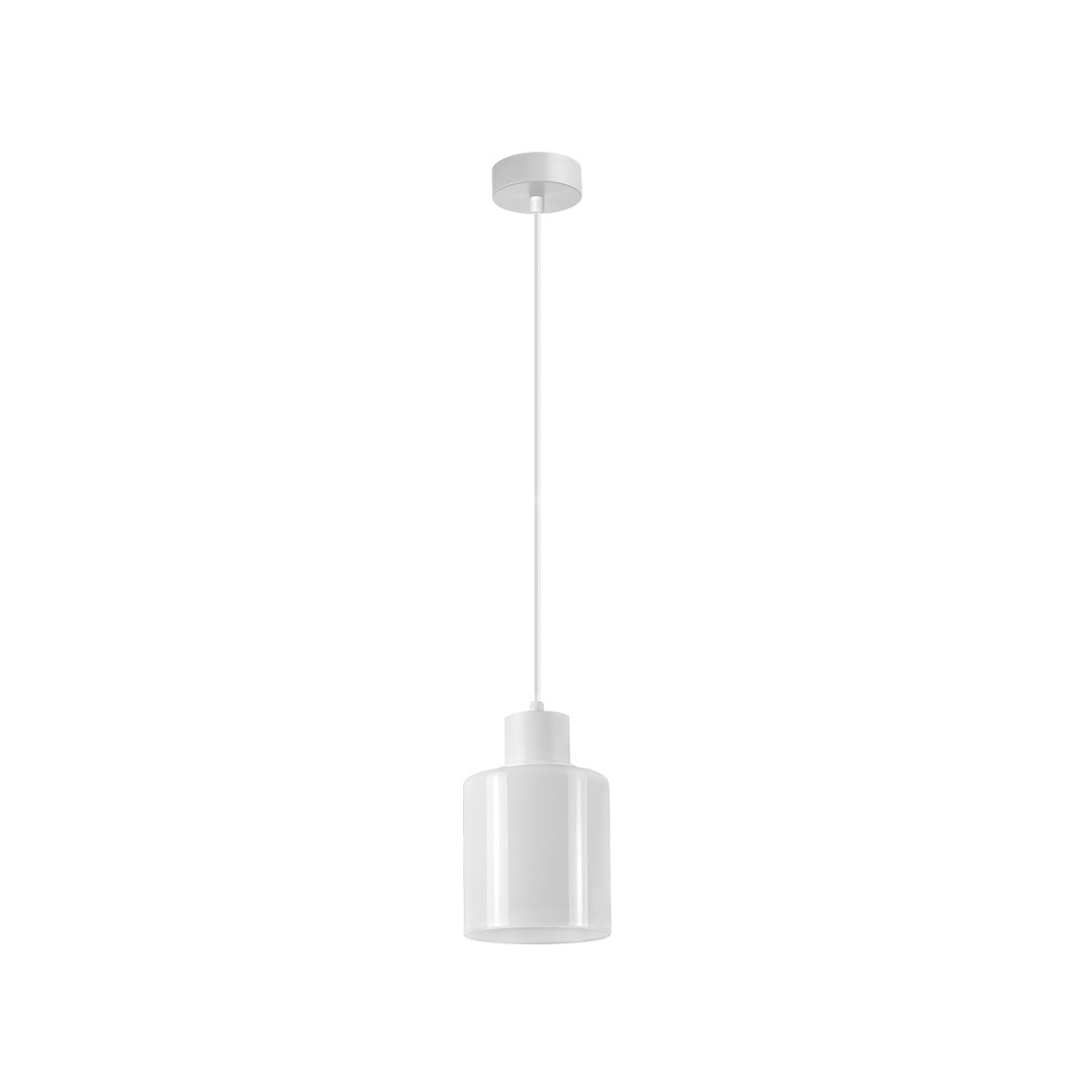 Висящо осветително тяло, стъклено, 1m, E27, 220-240V AC, бяло
