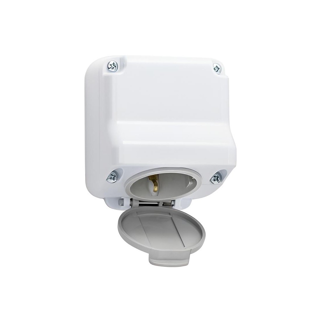 Контакт IP44, 16A, 250V, Бял