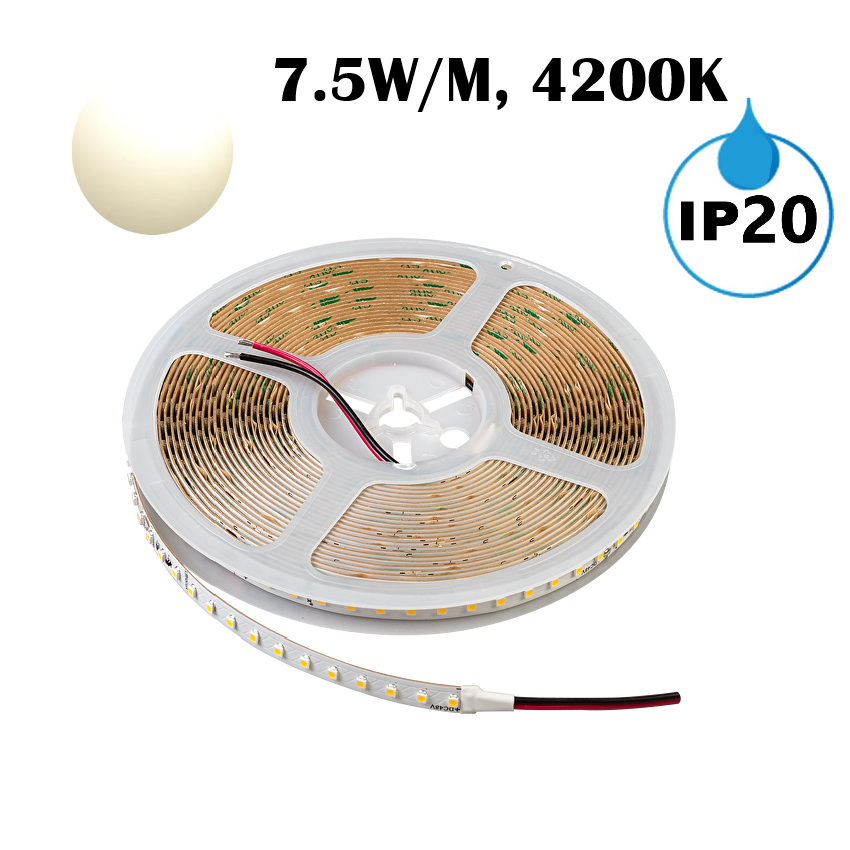 Професионална LED лентa със стабилизатор на ток 7.5W/m, 4200K, 48V DC, 112 LEDs/m, SMD2835, 10m, IP20