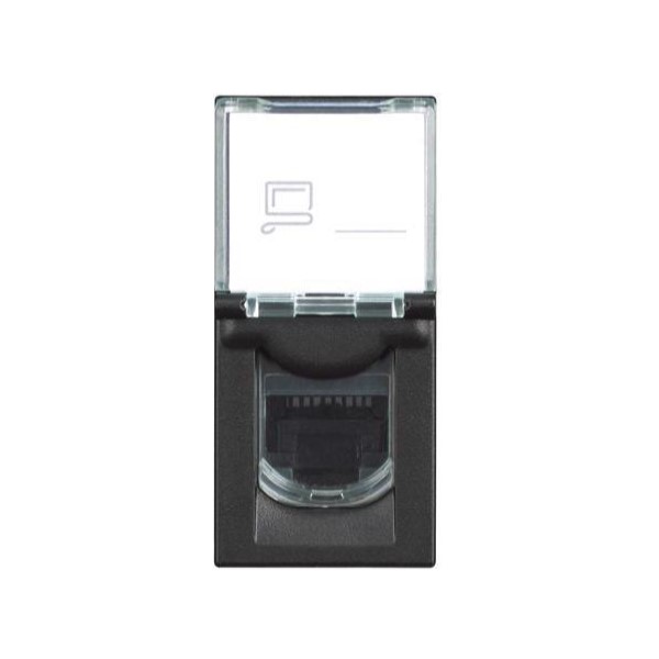 Розетка RJ45 cat.6A STP 1 мод. цвят Черен /блистер/ Classia Bticino