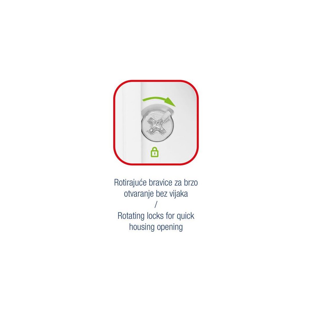 Контакт шуко + девиаторен ключ за открит монтаж IP55 цвят Бял Bura Commel