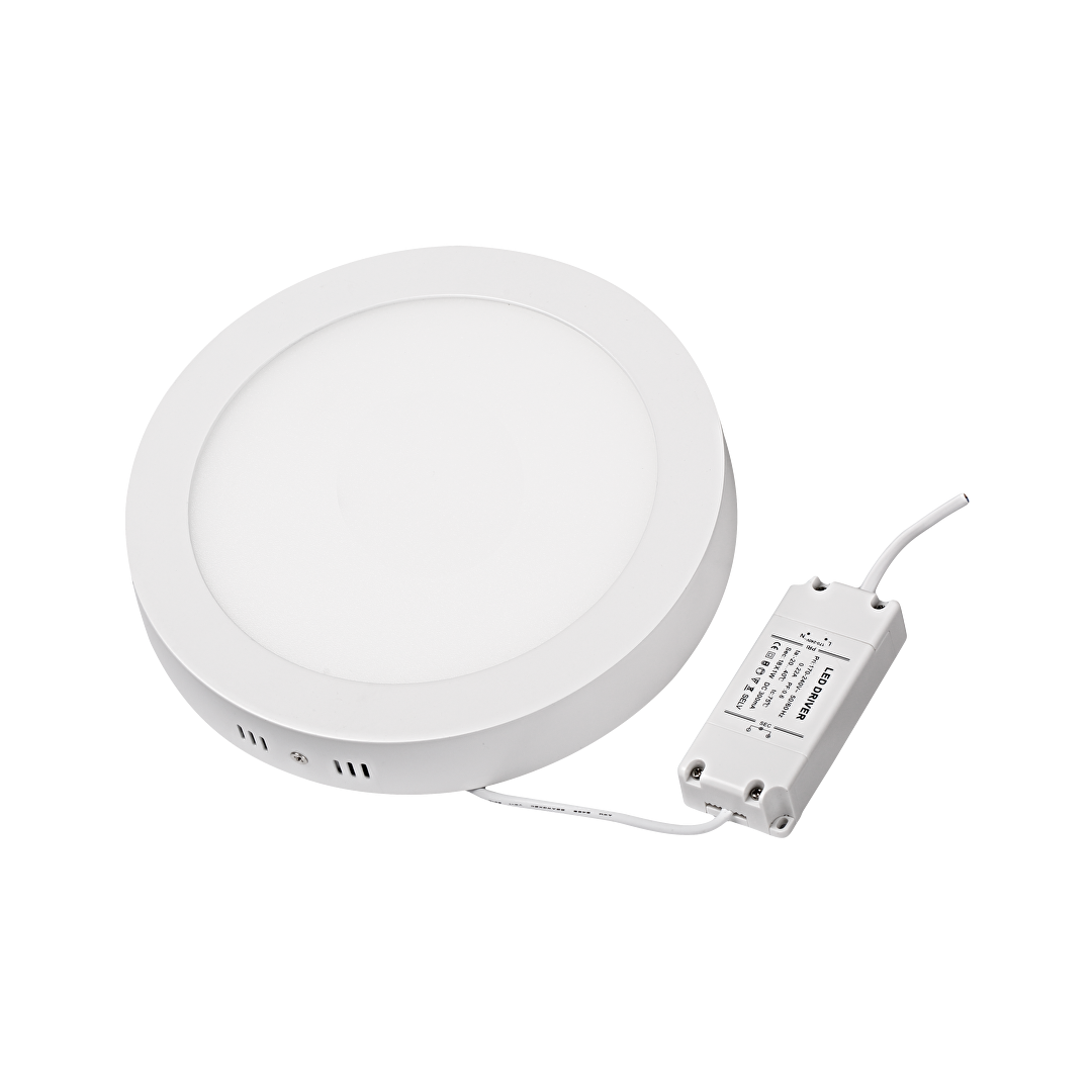 LED панел за открит монтаж, кръг, 12W, 2700K, 220-240V AC, топла светлина