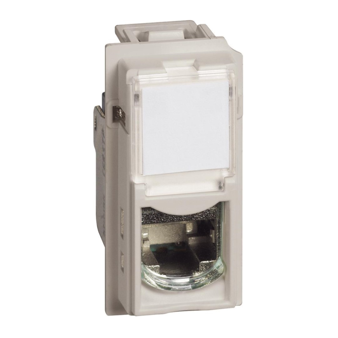 Розетка RJ45 cat.6A STP конектор toolless IDC 1 мод. цвят Крем Living Now Bticino