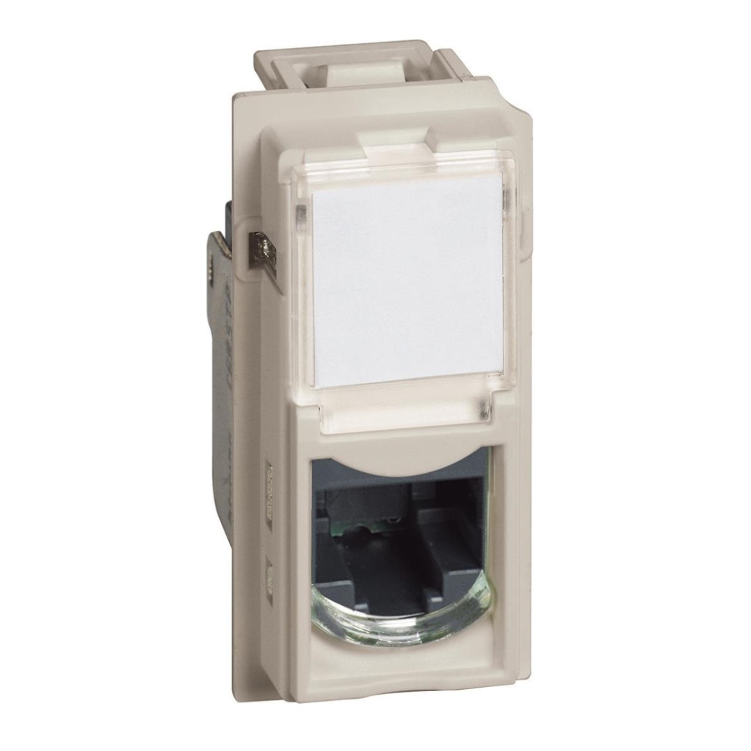 Розетка RJ45 cat.6 FTP конектор toolless IDC 1 мод. цвят Крем Living Now Bticino