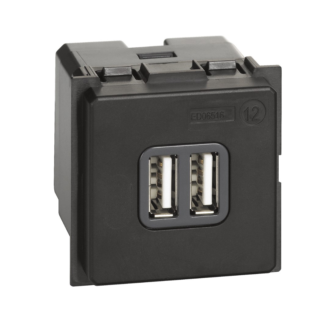 Розетка 2xUSB за зареждане тип A 3A 15W 2 мод. Living Now Bticino