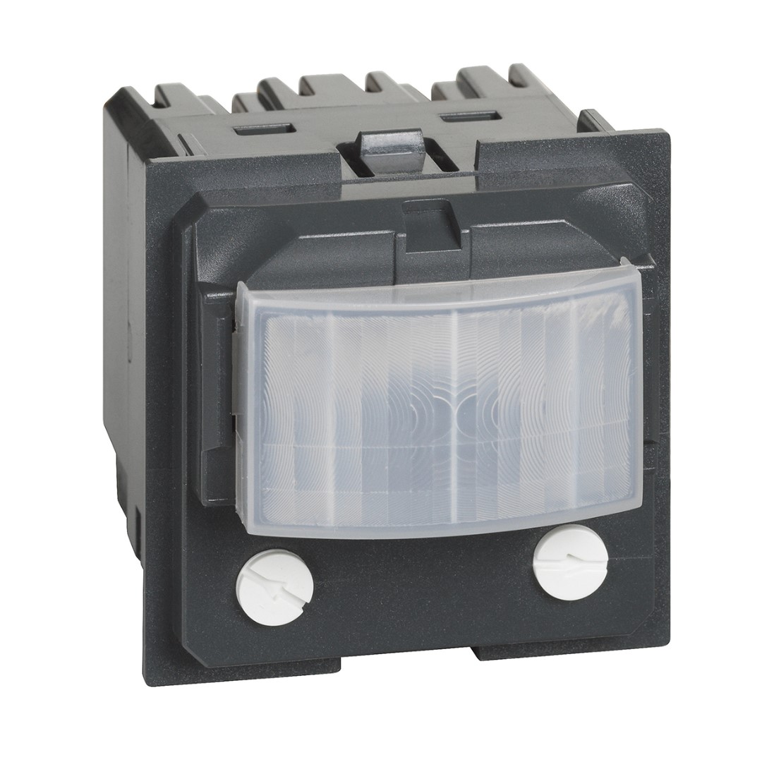 Датчик за движение PIR, 105°, обхват 6m @ h=1.2m, LED ≤ 50W, с ключ, изисква неутрала, 2 мод. Living Now Bticino